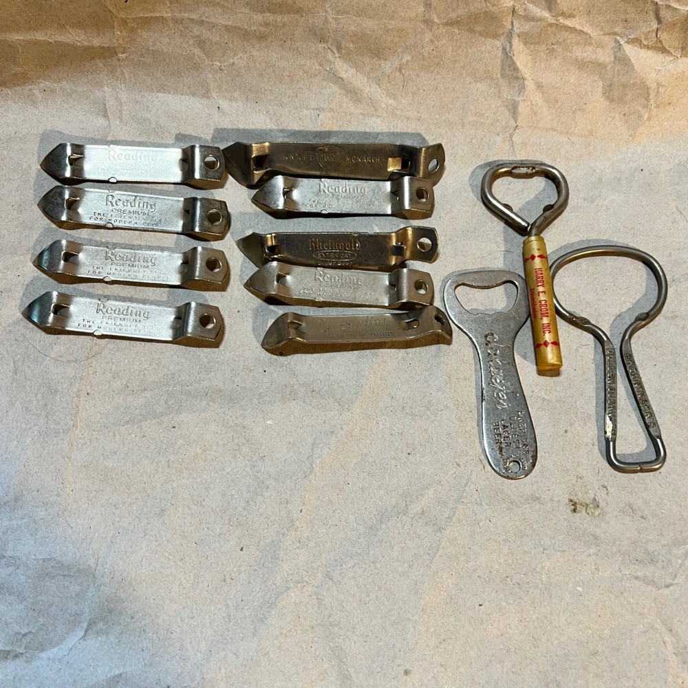 Vintage‎ Mixed Lot 12 Bottle Openers Reading Yuengling Rheingold Schaefer Advert